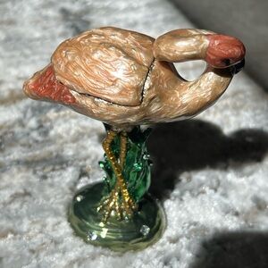 Jeweled flamingo trinket box/figurine